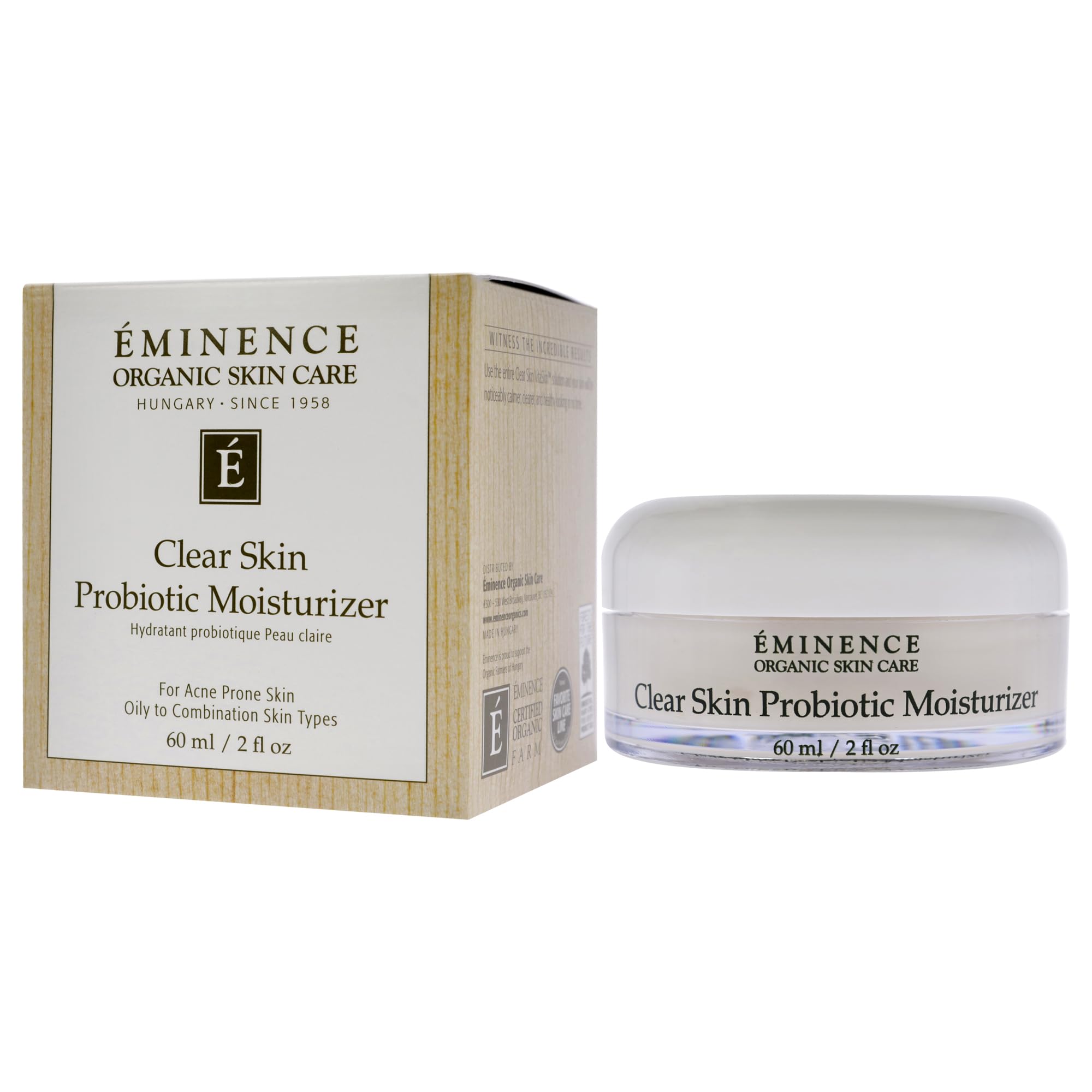 Eminence Organic Skincare Clear Skin Probiotic Moisturizer, 2 Fluid Ounce